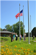 Veterans salute the raised flag