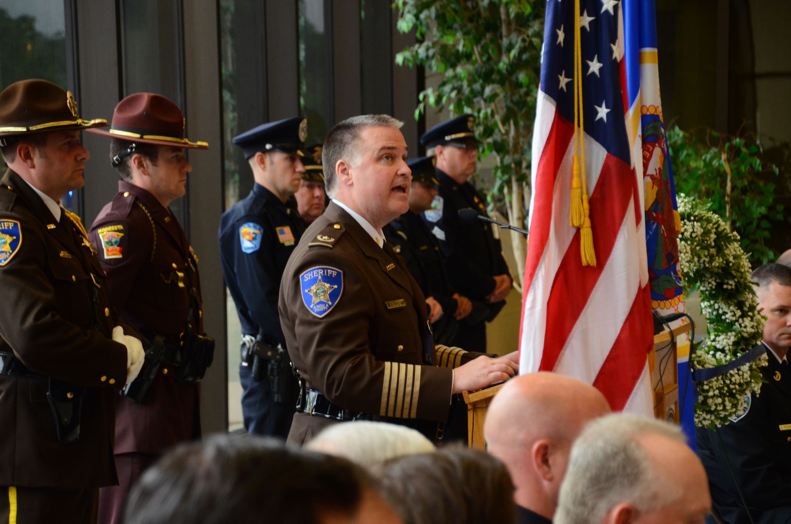 Sheriff Stuart at podium