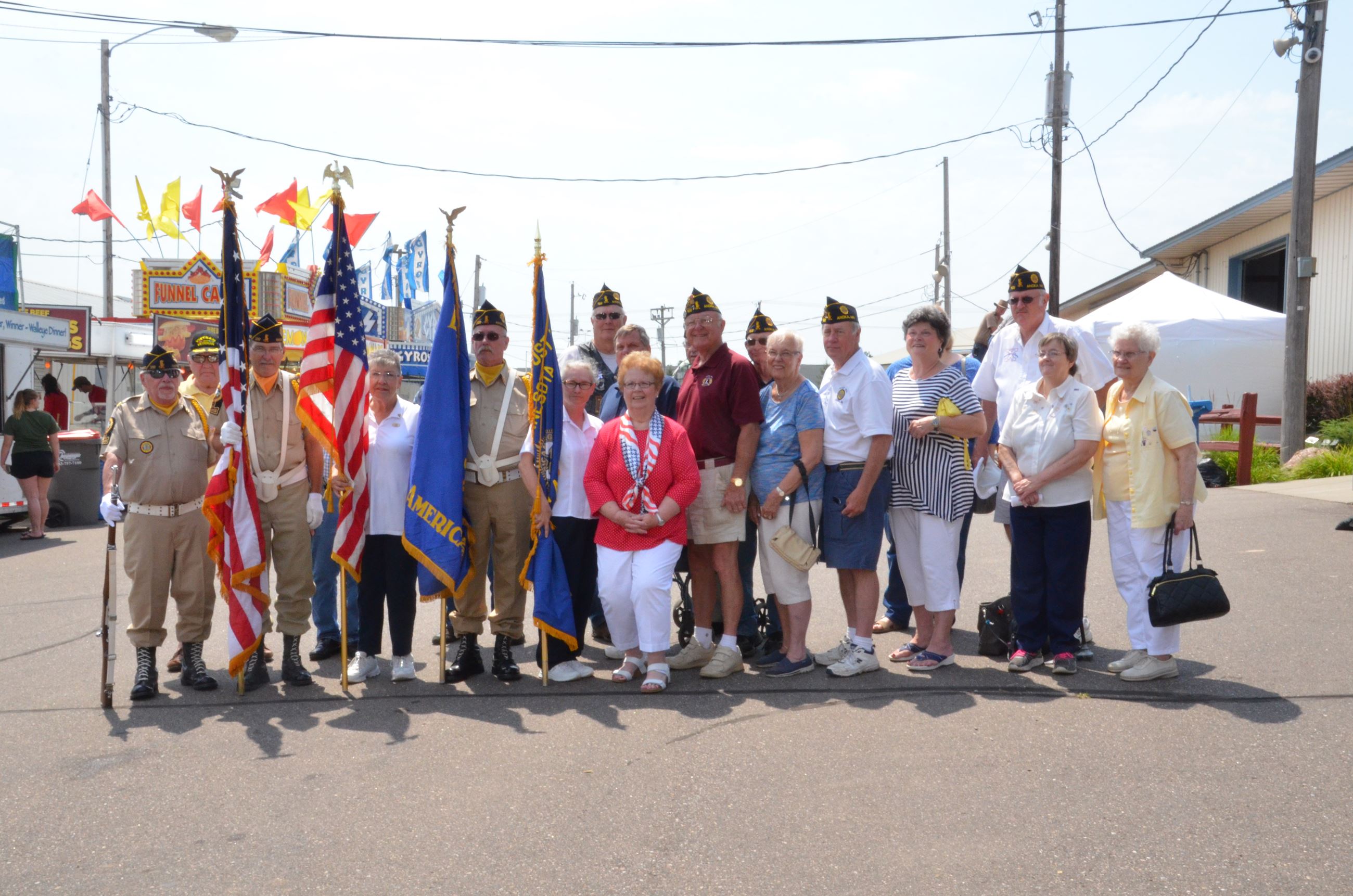 Group of honor guards and veterans