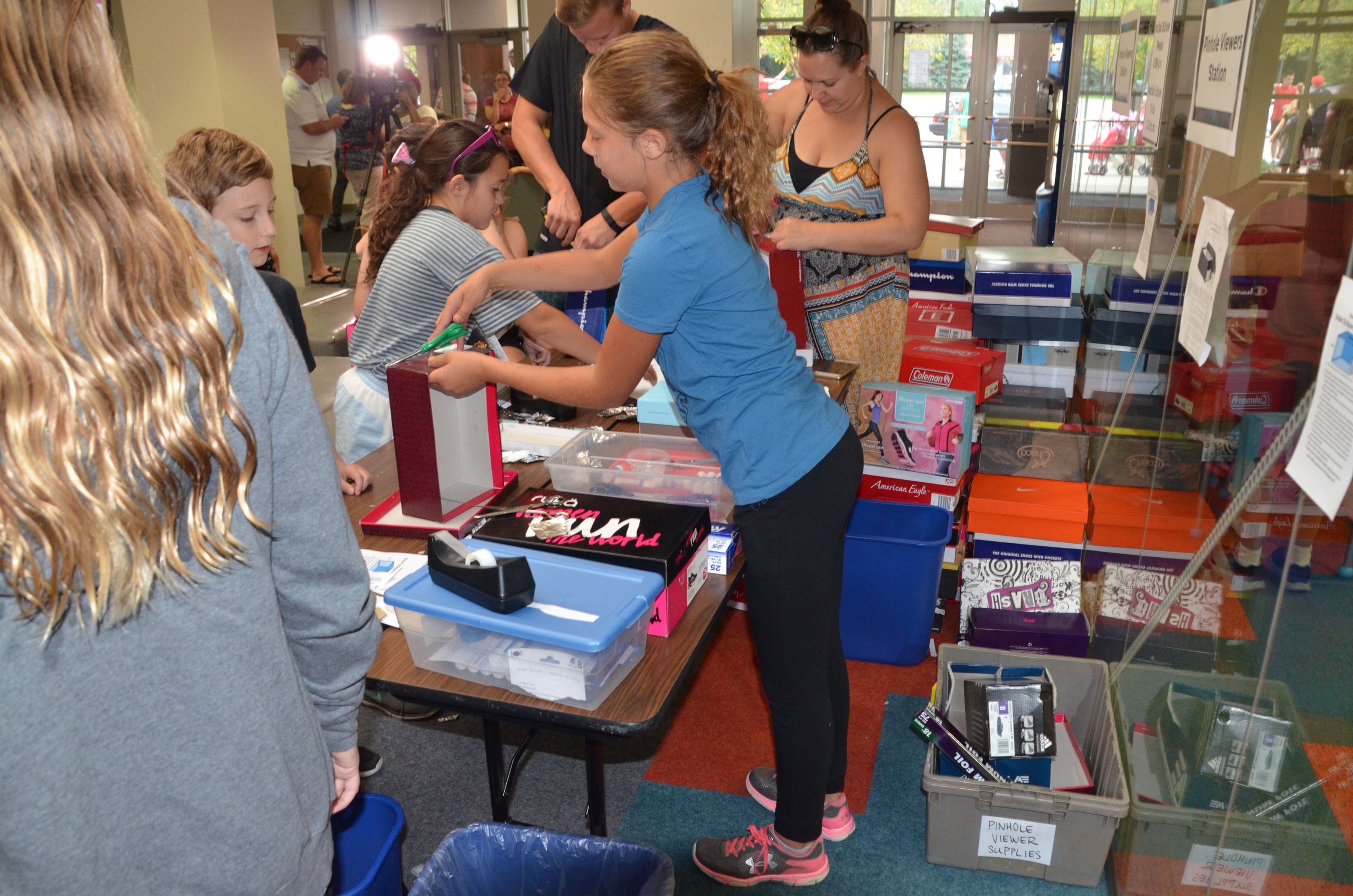 The event had a pin hole box creation station