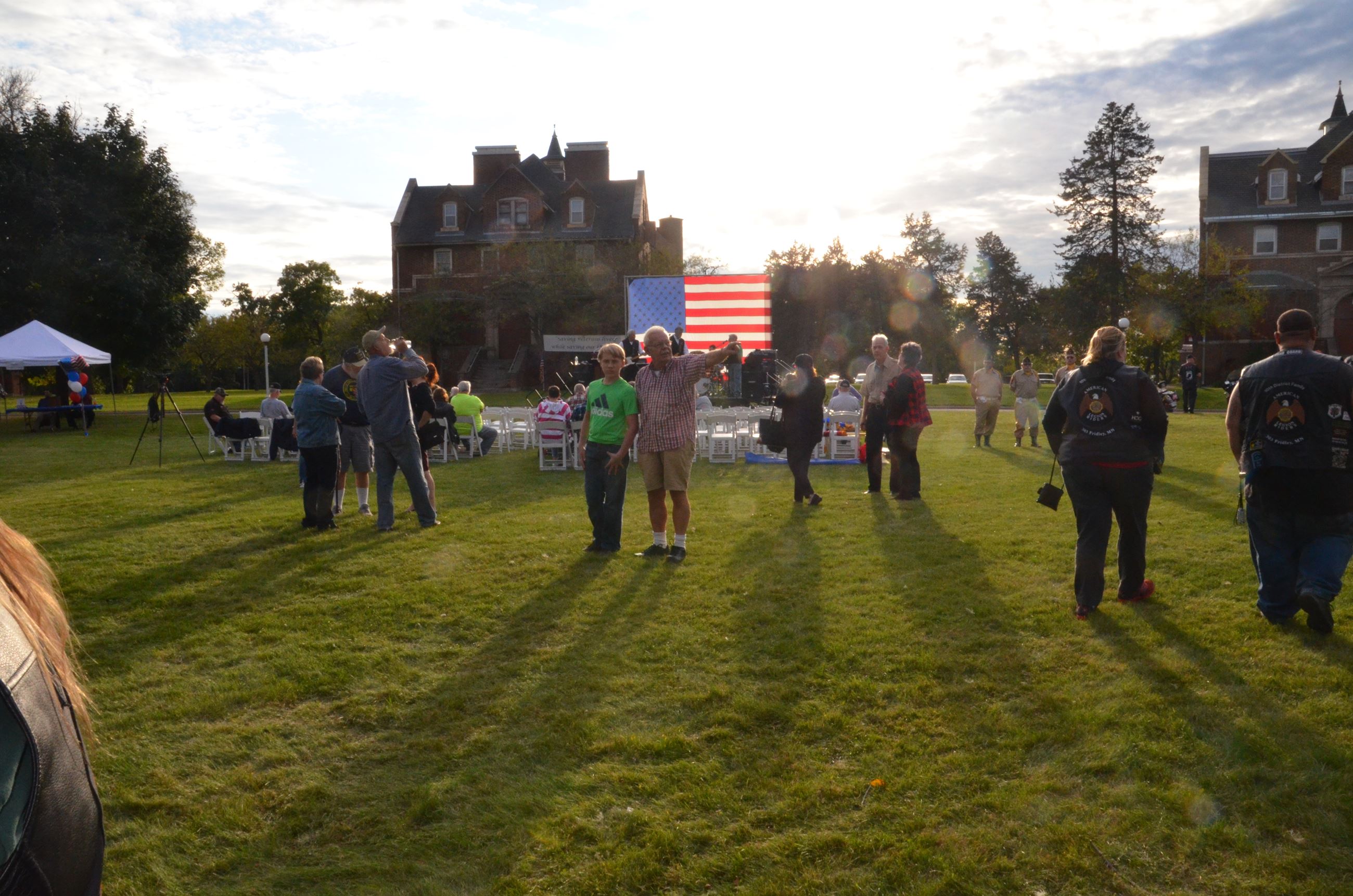 The event was set up on the lawn of the Rum River Cottages