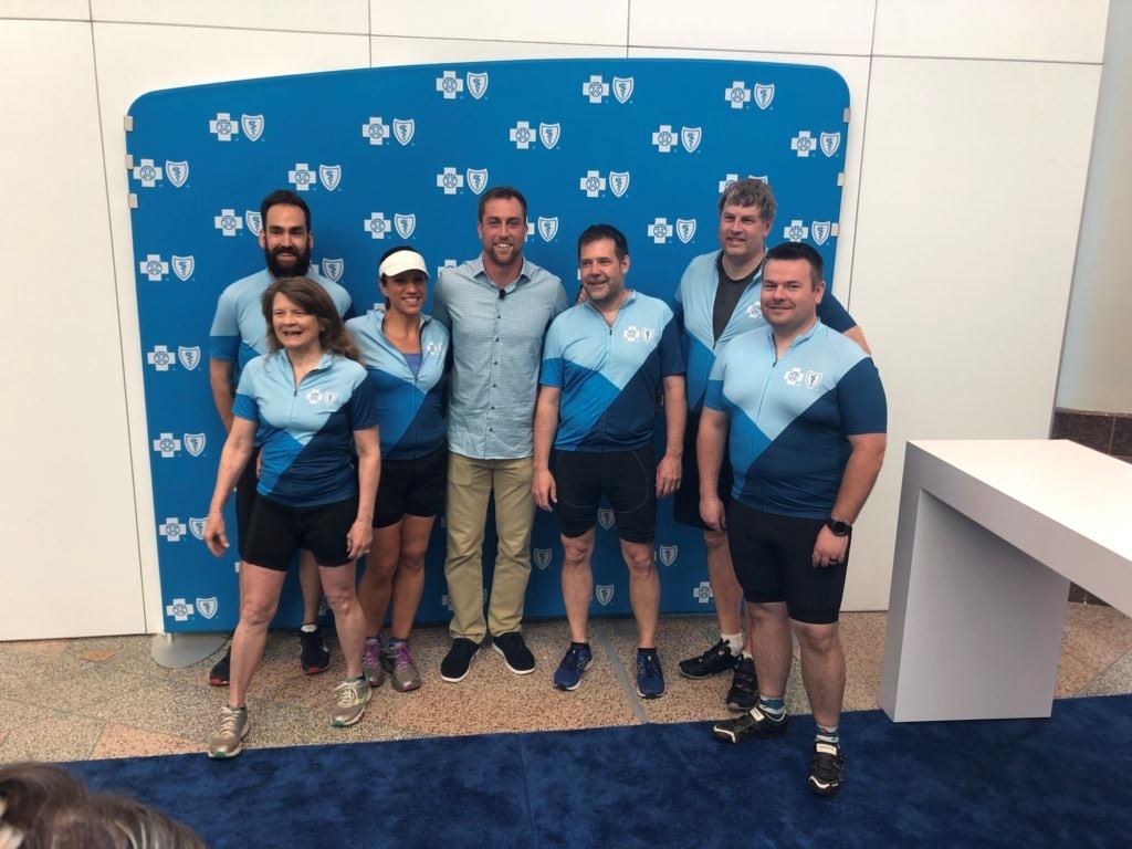 Blue Bike Team with Viking Adam Thielen
