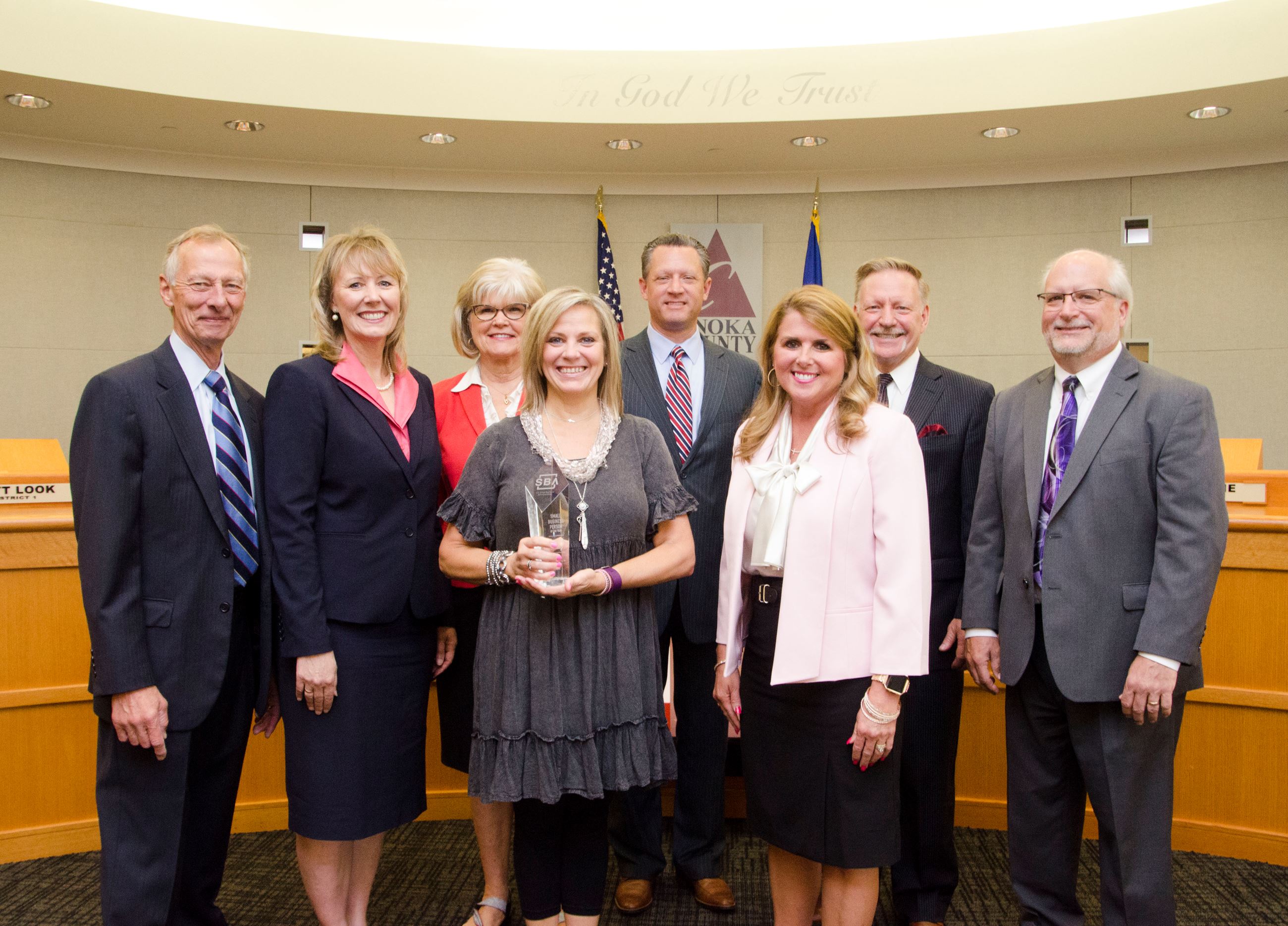 The Board recognizes Small Business Owner of the Year Brenda Nolby