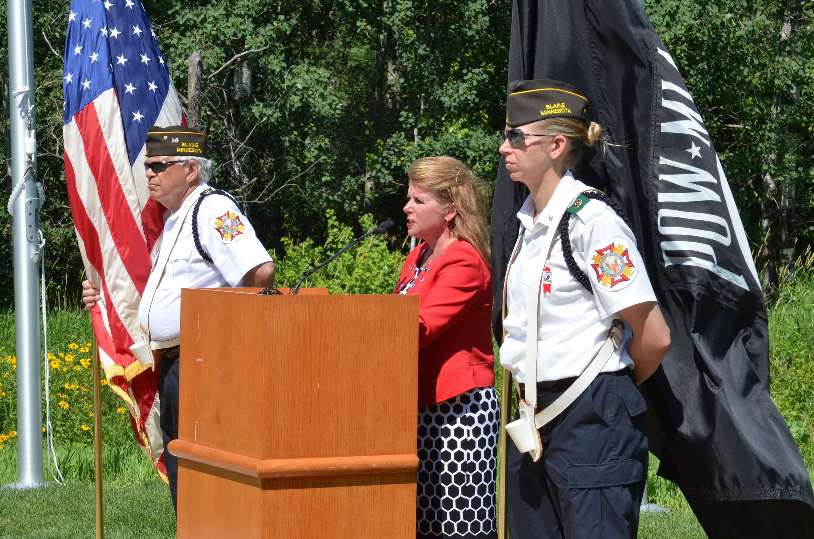 Commissioner Braastad speaks at the ceremony