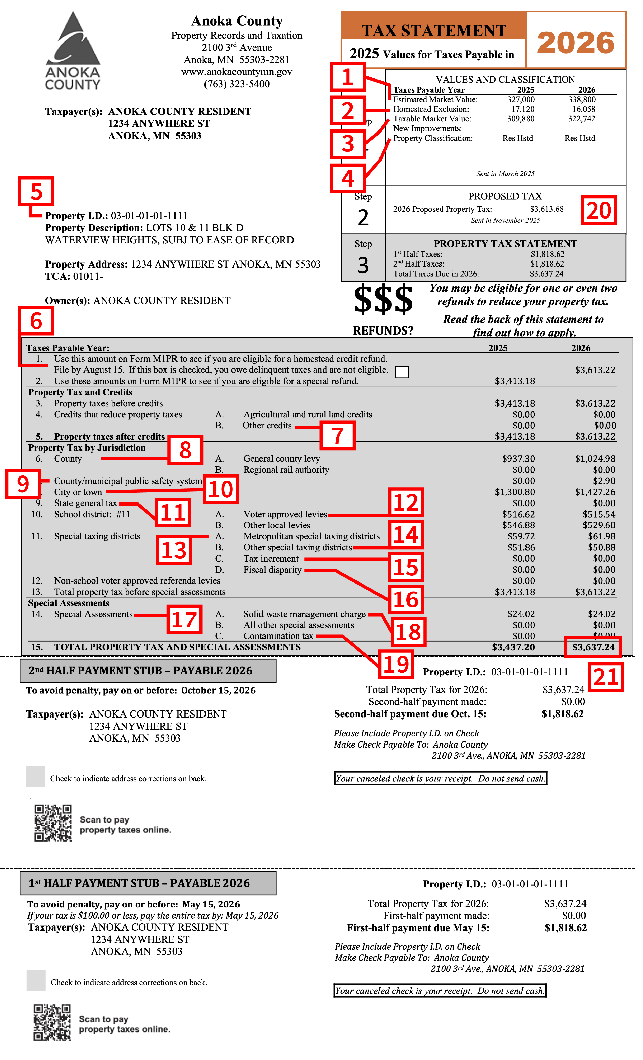 2026 Tax Statement break down. Read descriptions below.